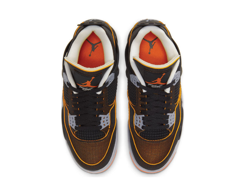 Jordan Air Jordan 4 Retro SE W Starfish Sail Black Starfish LT Smoke Grey détail — cuir Starfish orange