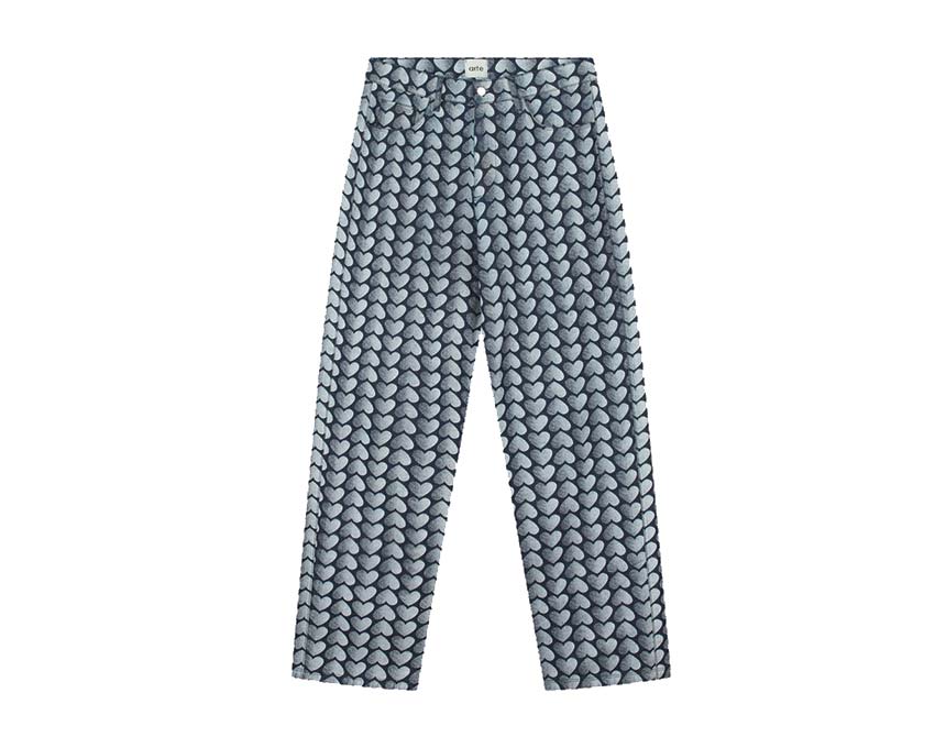 Arte Jean Allover Heart Pants Denim — Unisex-Hose Denim Herzmuster