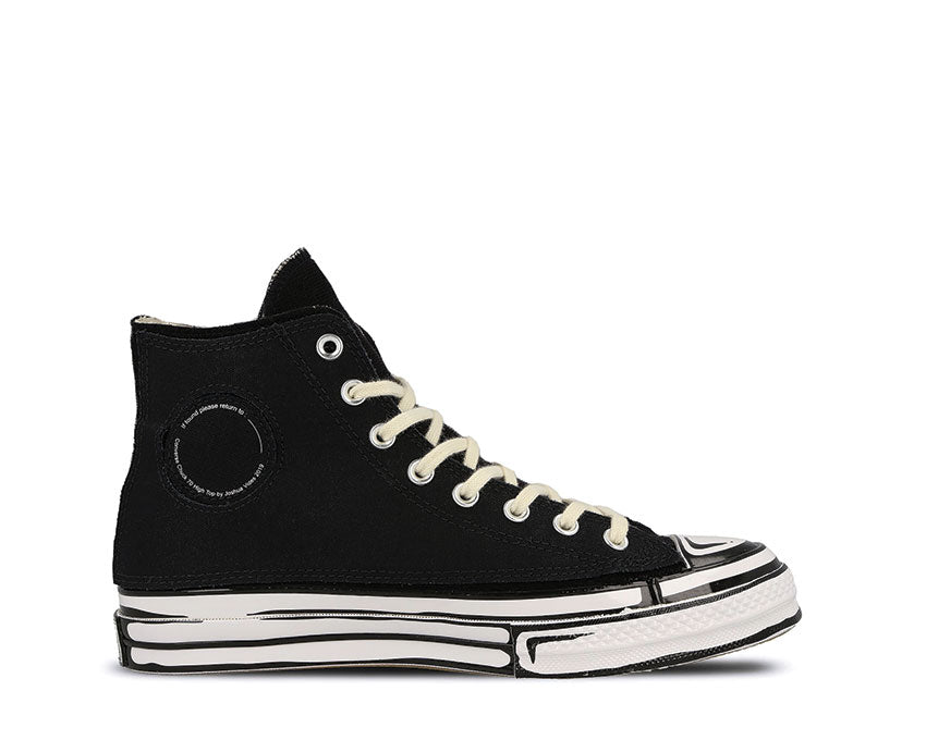 Converse X Joshua Vides CT70 Black/White Seitenansicht — handgezeichnete Illustrationen
