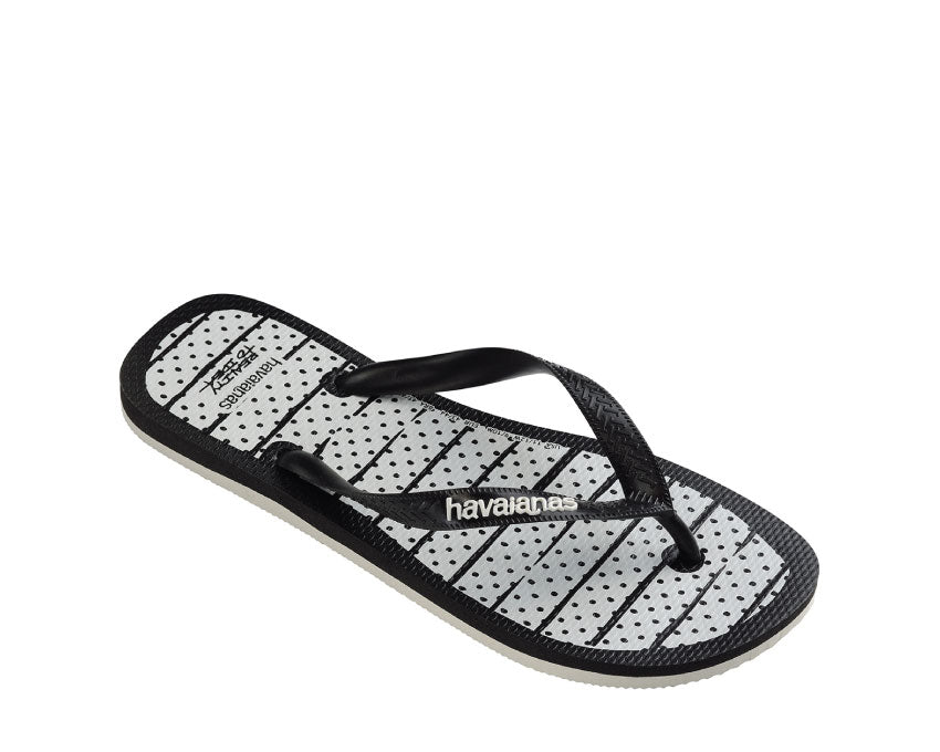 Havaianas Top Joshua Vides Blue vue dessus — semelle caoutchouc motif Joshua Vides