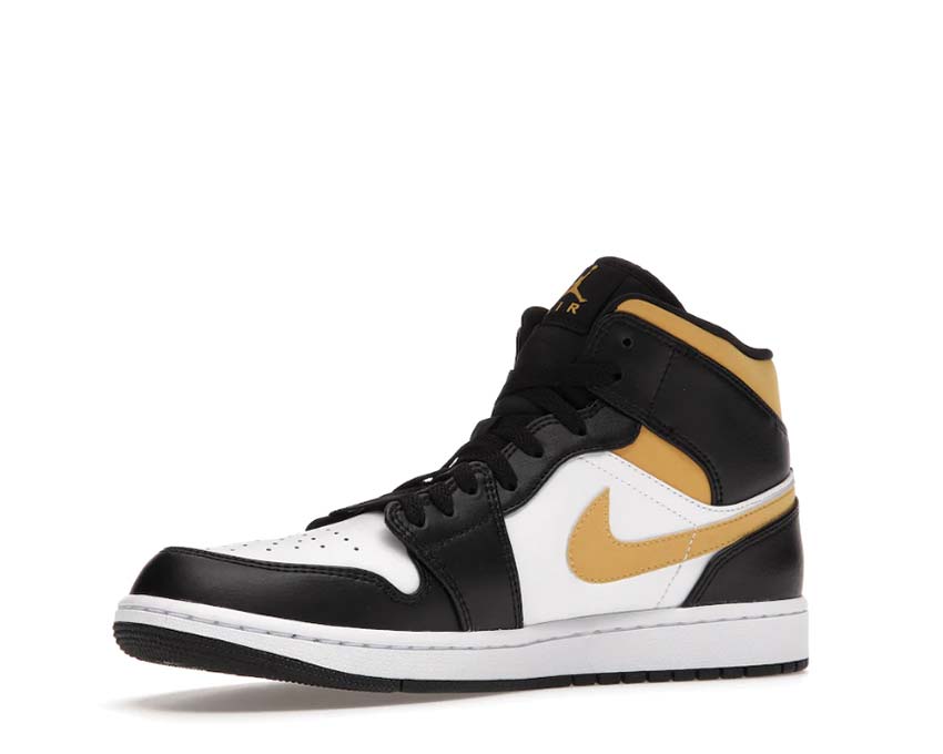 Jordan Air Jordan 1 Mid White Black Pollen suela — suela media negro blanco