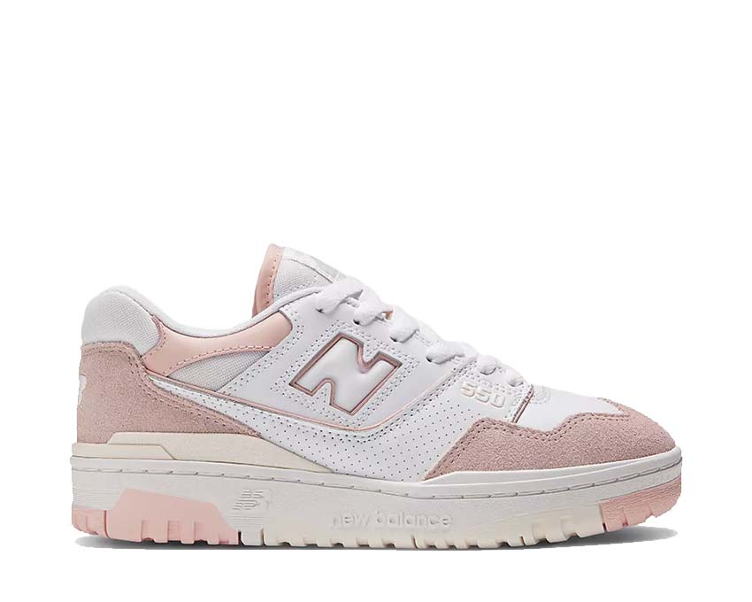 New Balance 550 W Blanc/Rose — sneaker femme basketball vintage