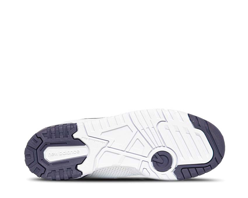 New Balance 550 W White/Navy Detail — Premium Leder Navy Paneele
