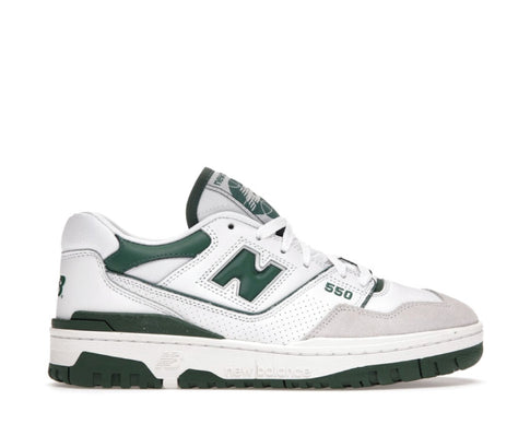 New Balance 550 Weiß/Grün — Herren Sneaker Basketball Vintage Cupsole Leder
