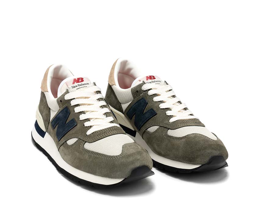 New Balance 990 V1 Grey/Blue vue latérale — tige mesh coloris bicolore