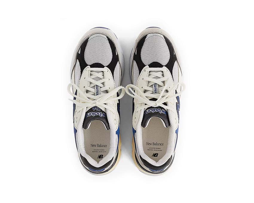 New Balance 990 White/Blue Detail — atmungsaktives Mesh made in USA