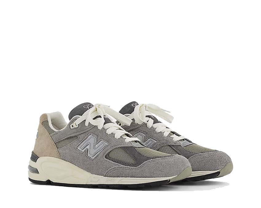 New Balance 990v2 Marblehead/Incense Seitenansicht — Mesh und Velour Obermaterial