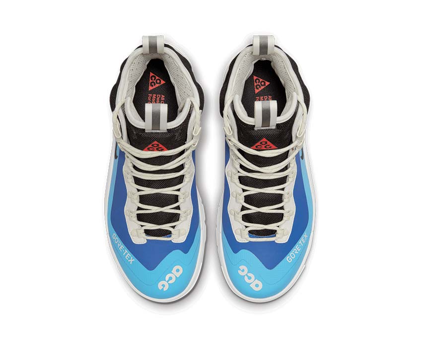 Nike ACG Air Zoom Gaiadome Gore-Tex Hyper Royal detalle — parte superior técnica Gore-Tex
