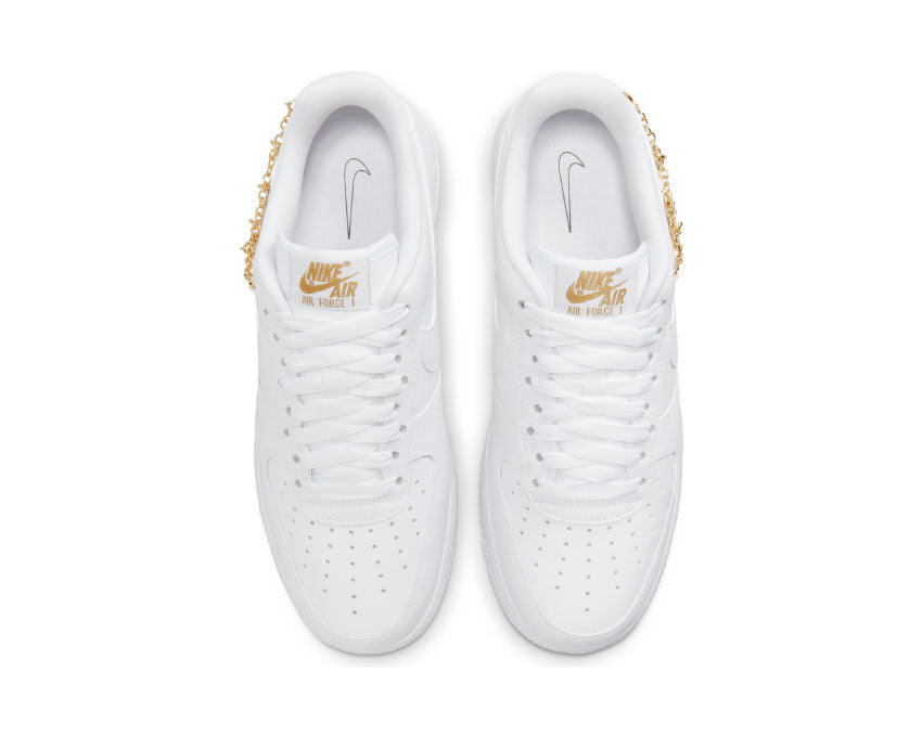 Nike Air Force 1 '07 LX White Metallic Gold Detail — metallischer Gold Swoosh Leder