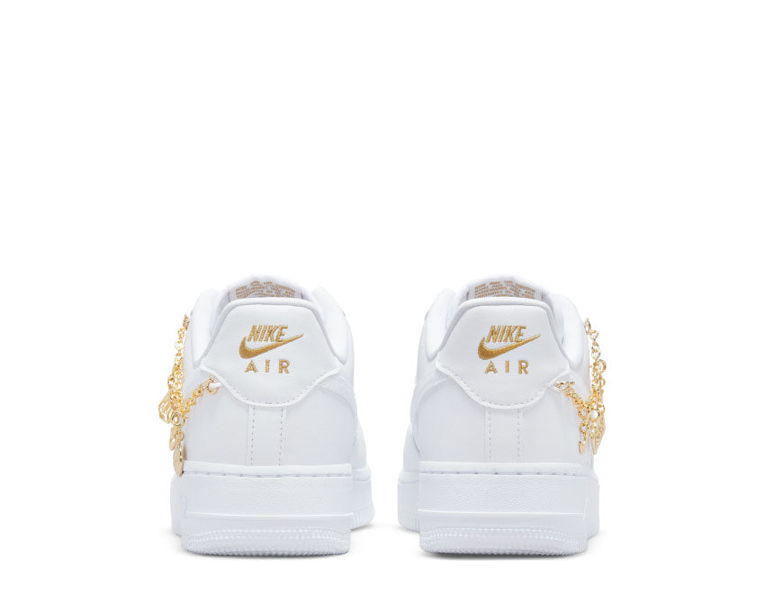 Nike Air Force 1 '07 LX White Metallic Gold Sohle — Air-Sole Cupsole weiß