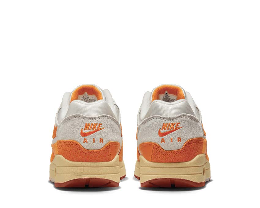 Nike Air Max 1 Wmns Light Bone Magma Orange Neutral Grey semelle — Air Max visible