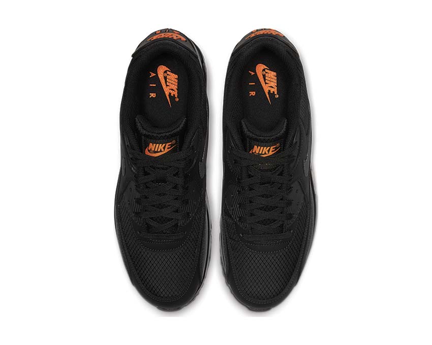 Nike Air Max 90 Black Total Orange Detail — Leder- und Mesh-Obermaterial