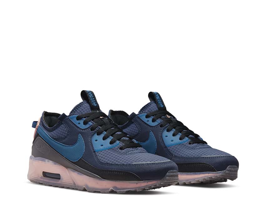 Nike Air Max 90 Terrascape Obsidian Marina vue latérale — tige mesh obsidienne