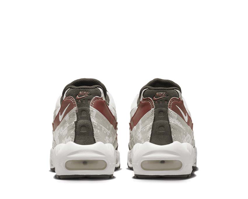 Nike Air Max 95 Light Bone Summit White Khaki Dune Red semelle — Air Max visible