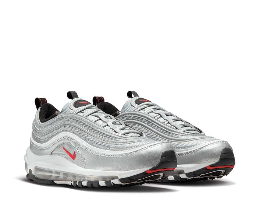 Nike Air Max 97 OG Wmns Metallic Silver Varsity Red White Black vista lateral — diseño bullet