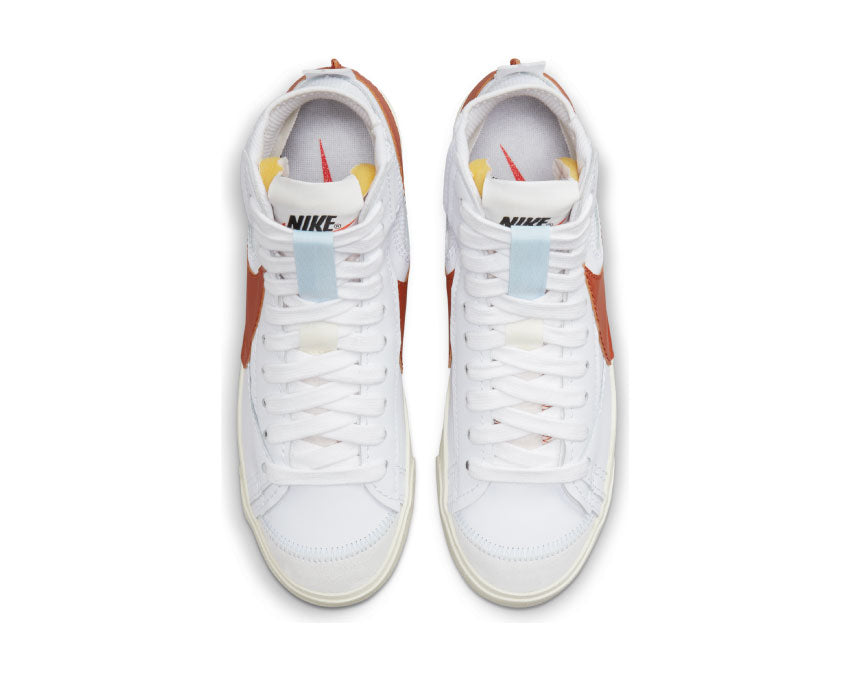 Nike Blazer Mid '77 Jumbo White Dark Russet détail — Swoosh Jumbo oversized
