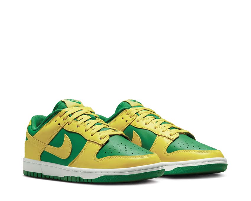 Nike Dunk Low BTTYS Apple Green Yellow Seitenansicht — zweifarbiges Leder Dunk