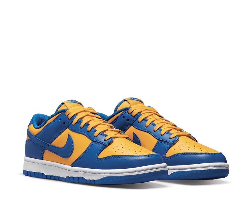Nike Dunk Low Retro UCLA Blue Jay University Gold vue latérale — cuir lisse