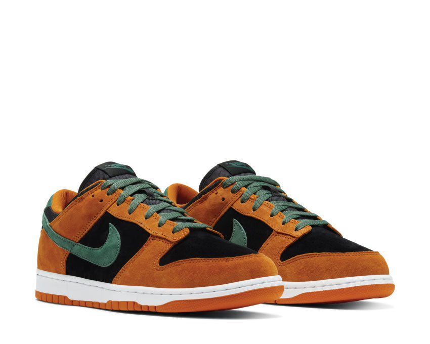 Nike Dunk Low SP Ceramic Black Nori vista lateral — cuero negro y nori