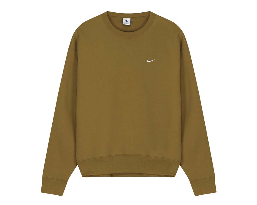 Nike Solo Swoosh HW BB Crew Desert Moss — sudadera cuello redondo unisex fleece oliva
