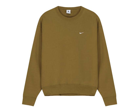 Nike Solo Swoosh HW BB Crew Desert Moss — sudadera cuello redondo unisex fleece oliva