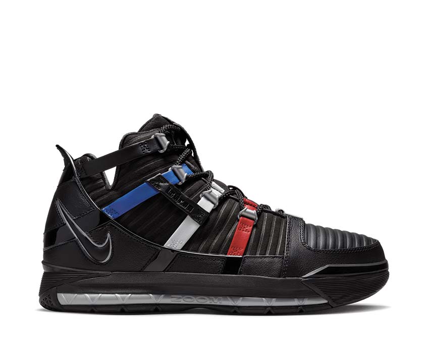 Nike Zoom Lebron 3 Black Metallic Silver Red — men's sneaker basketball retro