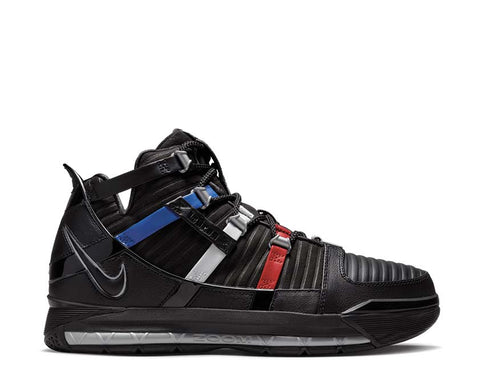 Nike Zoom Lebron 3 Black Metallic Silver Red — men's sneaker basketball retro
