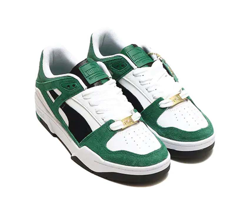 Puma Slipstream Archive Remastered White Vine Black vue latérale — cuir et daim tricolore