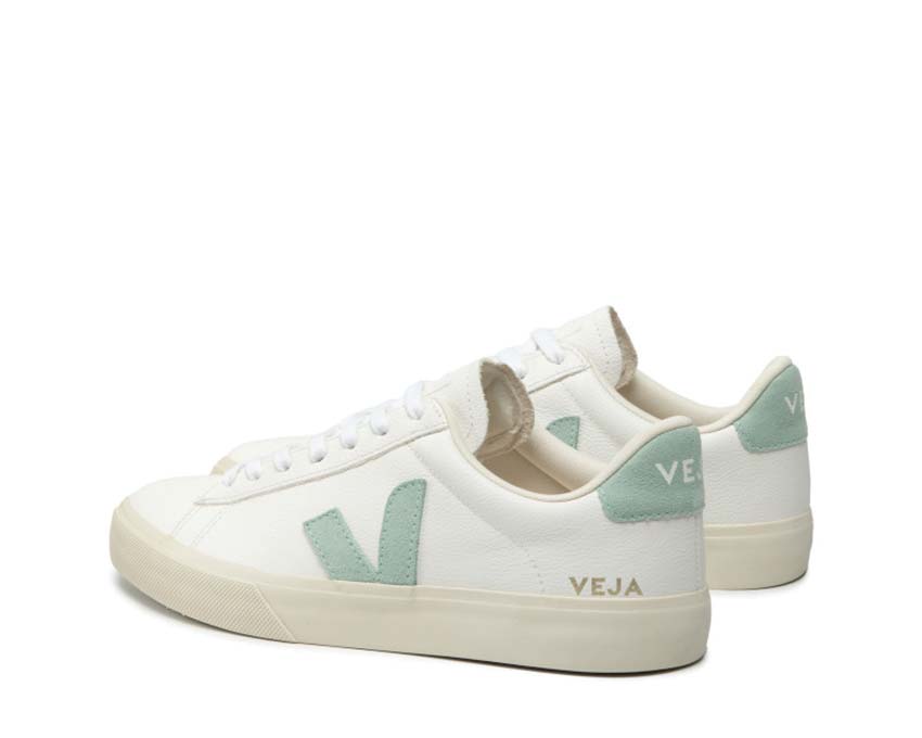 Veja Campo White/Matcha semelle — semelle caoutchouc Amazonie