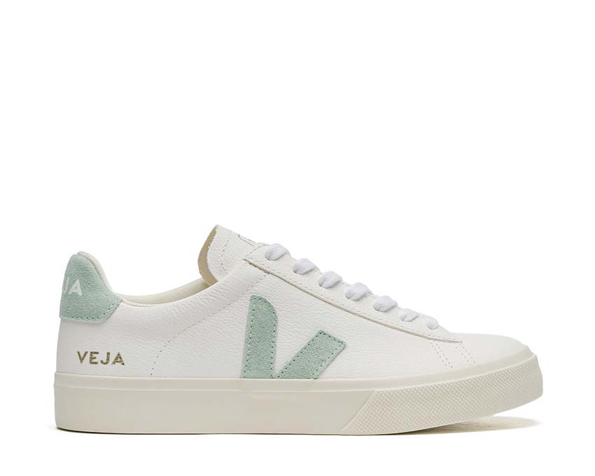 Veja Campo White/Matcha — sneaker femme cuir chromefree