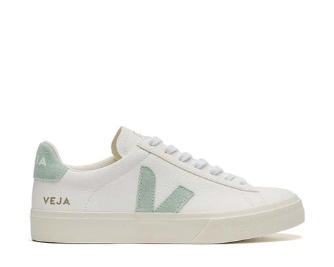 Veja Campo White/Matcha — sneaker femme cuir chromefree